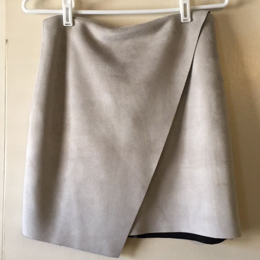 Suede Elephant Gray Mini Skirt